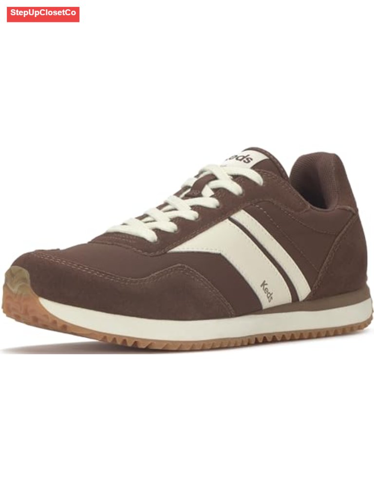 Retro Lace Up Fashion Sneaker With Nylon Upper And Suede Accents